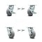 Service Caster 5 Inch Thermoplastic Rubber Caster Set with Roller Bearing 4 Swivel Lock 2 Brake SCC-30CS520-TPRRD-TLB-BSL-2-BSL-2 - alternate 1